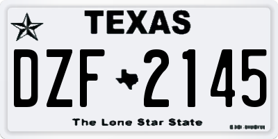 TX license plate DZF2145