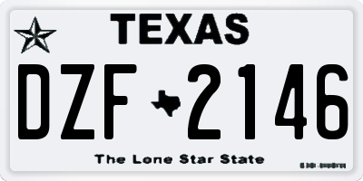 TX license plate DZF2146