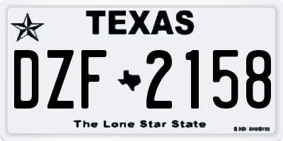 TX license plate DZF2158