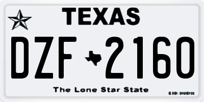 TX license plate DZF2160