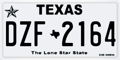 TX license plate DZF2164