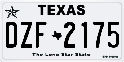 TX license plate DZF2175
