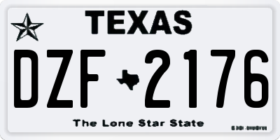 TX license plate DZF2176