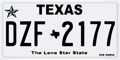 TX license plate DZF2177