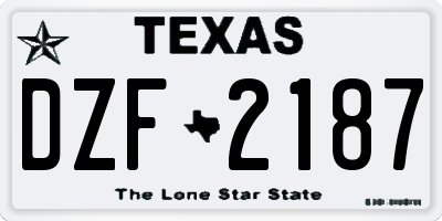 TX license plate DZF2187