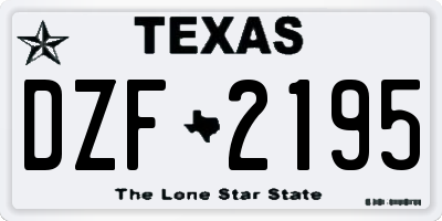 TX license plate DZF2195