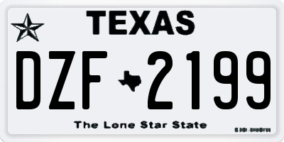 TX license plate DZF2199
