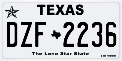 TX license plate DZF2236