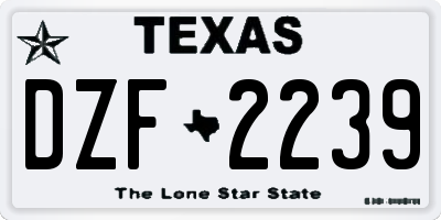TX license plate DZF2239
