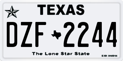TX license plate DZF2244