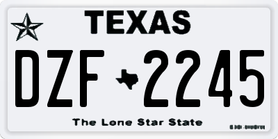 TX license plate DZF2245