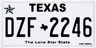 TX license plate DZF2246