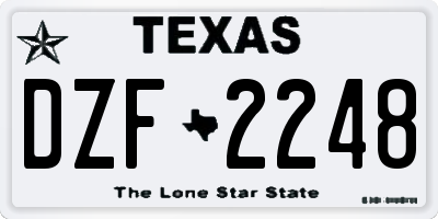 TX license plate DZF2248