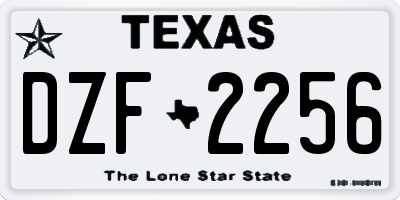 TX license plate DZF2256