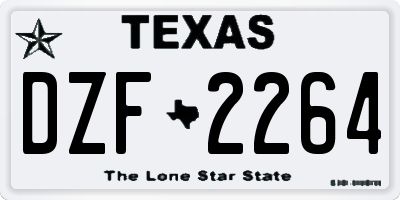 TX license plate DZF2264