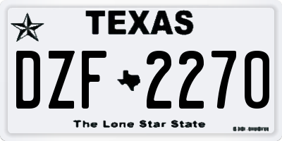 TX license plate DZF2270