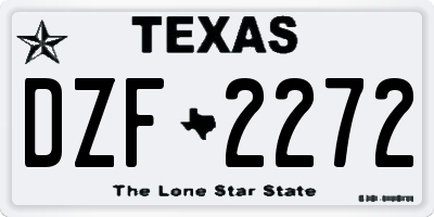 TX license plate DZF2272