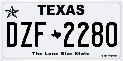 TX license plate DZF2280