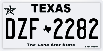 TX license plate DZF2282