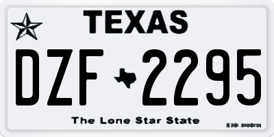 TX license plate DZF2295