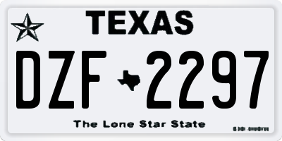 TX license plate DZF2297