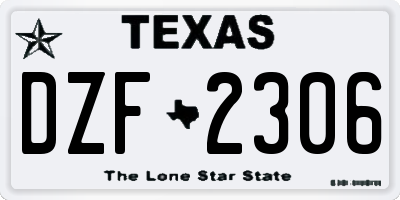 TX license plate DZF2306