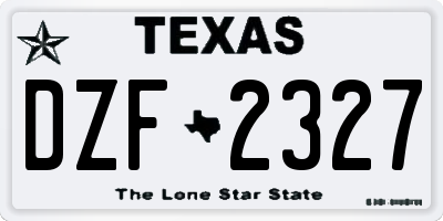 TX license plate DZF2327