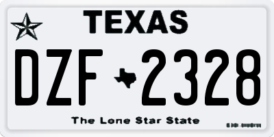 TX license plate DZF2328