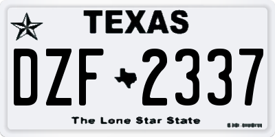 TX license plate DZF2337