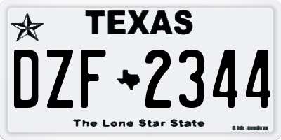 TX license plate DZF2344