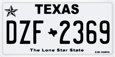 TX license plate DZF2369