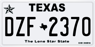 TX license plate DZF2370