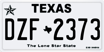 TX license plate DZF2373