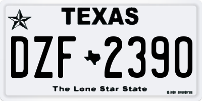 TX license plate DZF2390