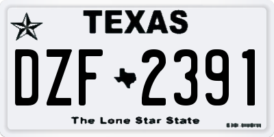 TX license plate DZF2391
