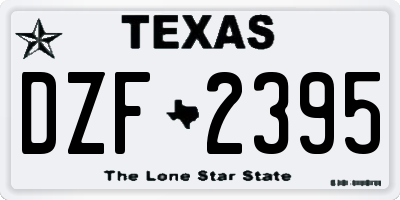 TX license plate DZF2395