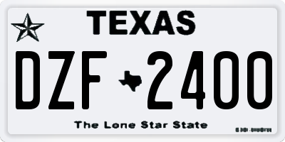 TX license plate DZF2400