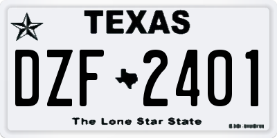 TX license plate DZF2401