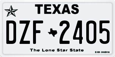 TX license plate DZF2405