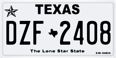 TX license plate DZF2408