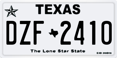 TX license plate DZF2410