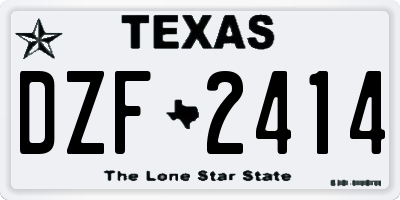 TX license plate DZF2414