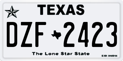 TX license plate DZF2423