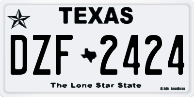 TX license plate DZF2424