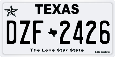 TX license plate DZF2426