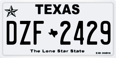 TX license plate DZF2429