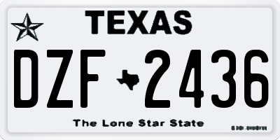 TX license plate DZF2436