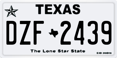 TX license plate DZF2439