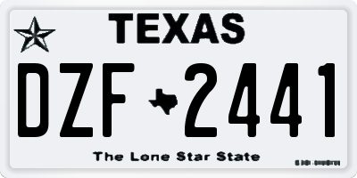 TX license plate DZF2441