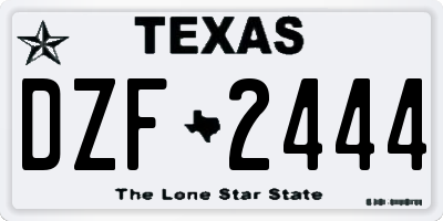 TX license plate DZF2444